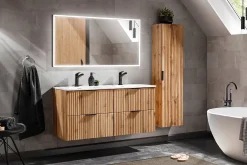 Zestaw 120 cm Podwójna Szafka ADEL OAK z umywalką SKY120