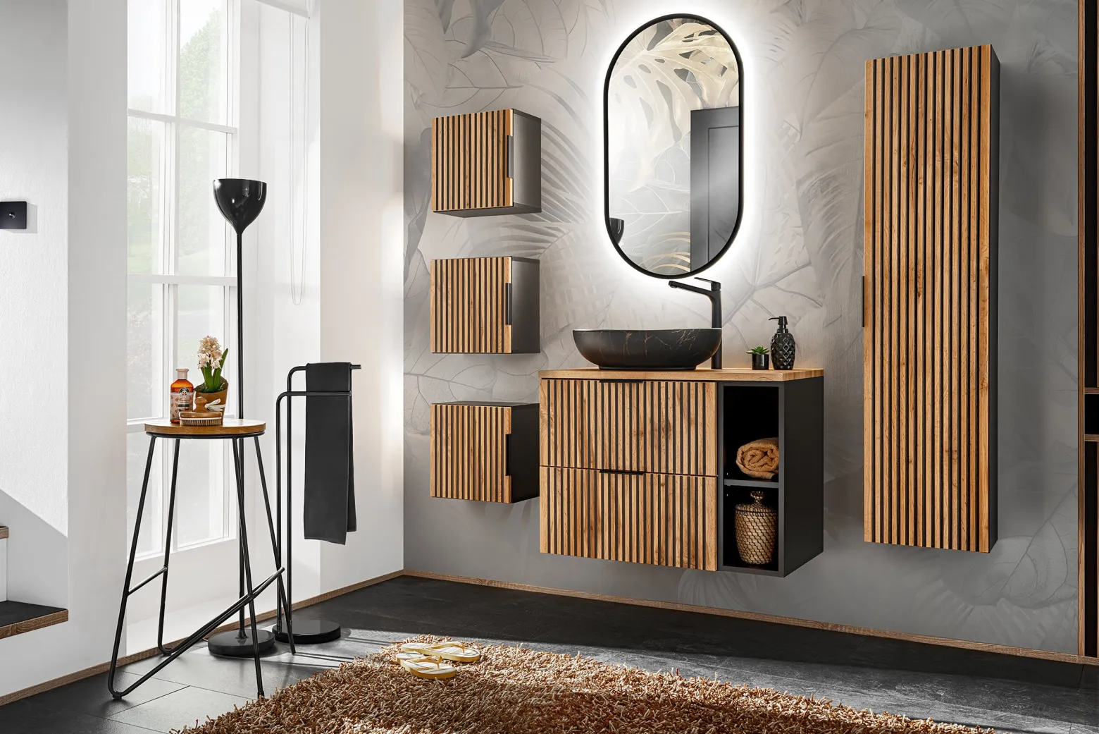 Zestaw 60 cm: Szafka + blat + umywalka XILO