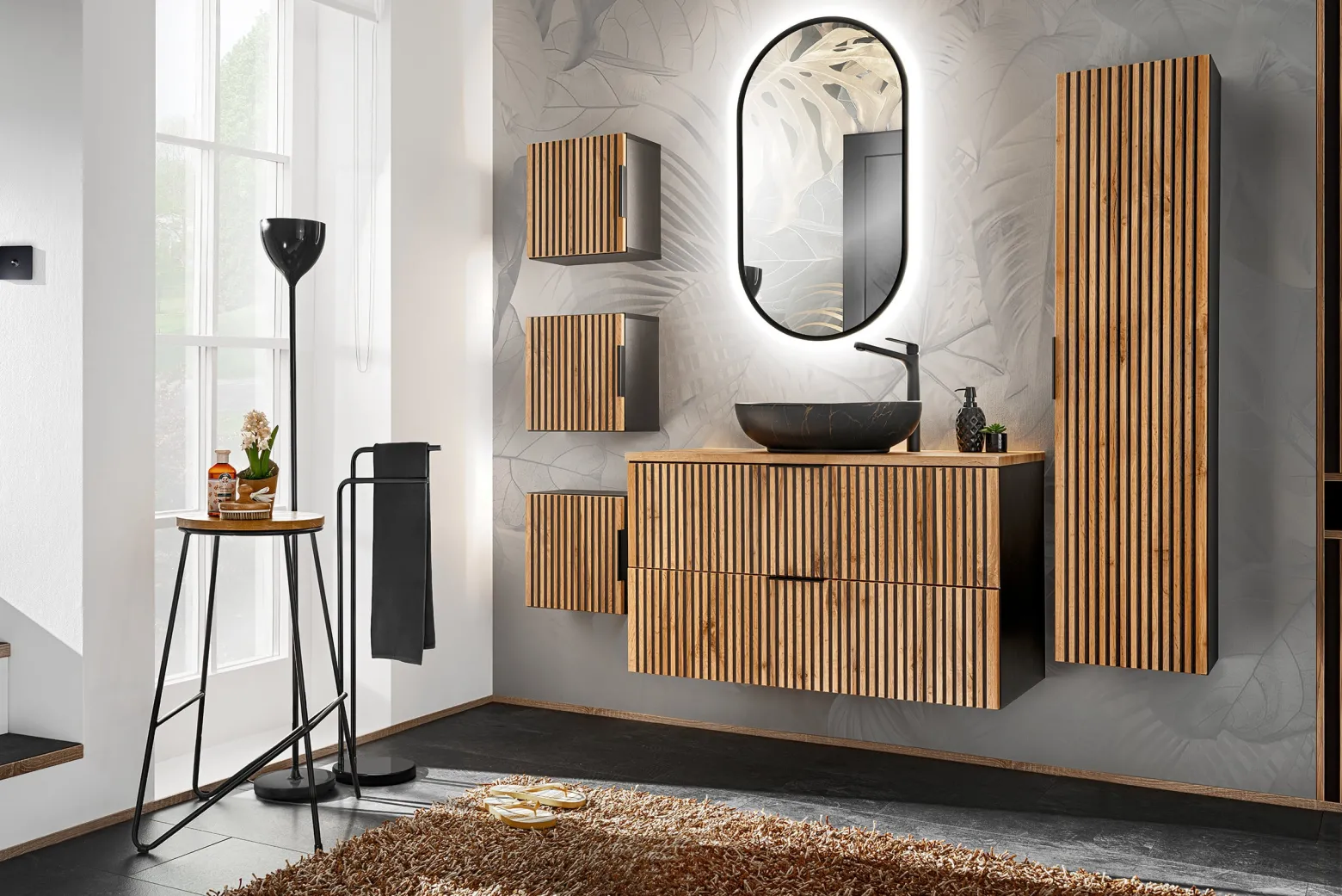 Zestaw 60 cm: Szafka + blat + umywalka XILO