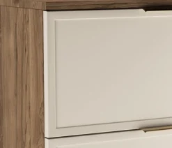 Zestaw do Łazienki 80cm Szafka Blat Słupek Fronty Ramka Dąb Orzech/Kaszmir