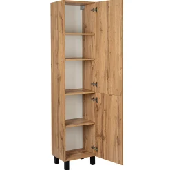 Zestaw do Łazienki 60cm Szafka z Umywalką Słupek 40cm Dąb Wotan