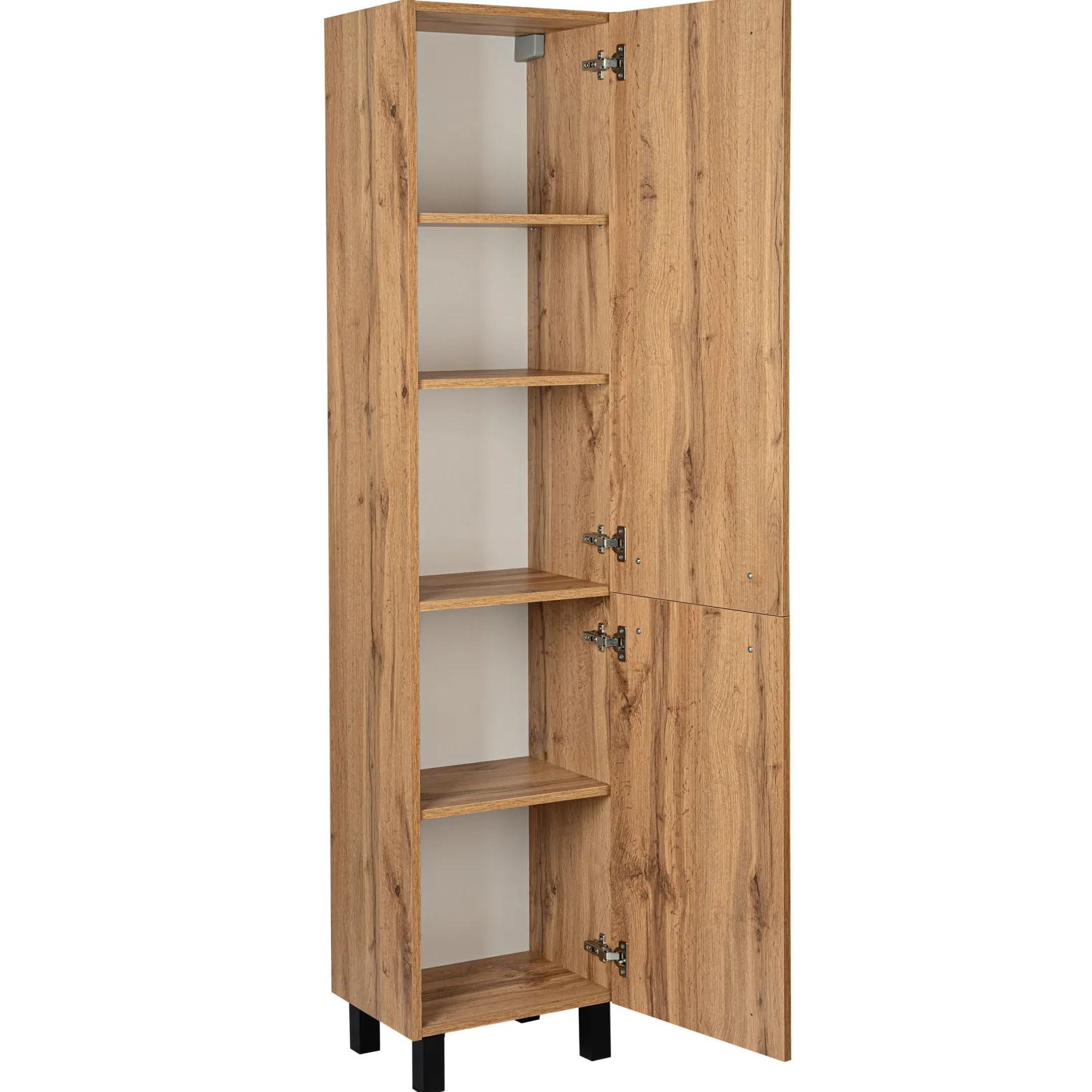 Zestaw do Łazienki 60cm Szafka z Umywalką Słupek 40cm Dąb Wotan