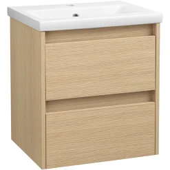 Zestaw do łazienki 50cm szafka z umywalką słupek ryflowane fronty Aria