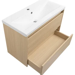 Zestaw do Łazienki 80cm Szafka z Umywalką Ryflowane Fronty Aria