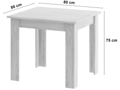 Zestaw do kuchni stół 80x80 dąb sonoma + 4 krzesła WAT szare jadalni