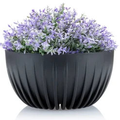 Zestaw doniczek Stripped Eco recykling czarne