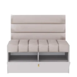 Zestaw Do Przedpokoju Diana P3 Kaszmir/Beż/Złoty 90X40X90 Cm Welur Beż