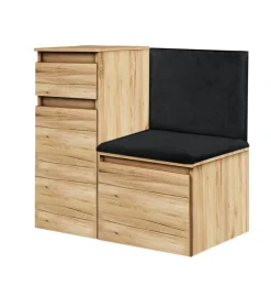 Zestaw Do Przedpokoju 1P1S(1S1D) Dąb Craft Złoty/Czarny 82X37X83,5 Cm Welur