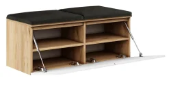 Zestaw Do Przedpokoju 2P12W Dąb Craft Złoty/Białt Mat/Czarny 100X37X212 Cm