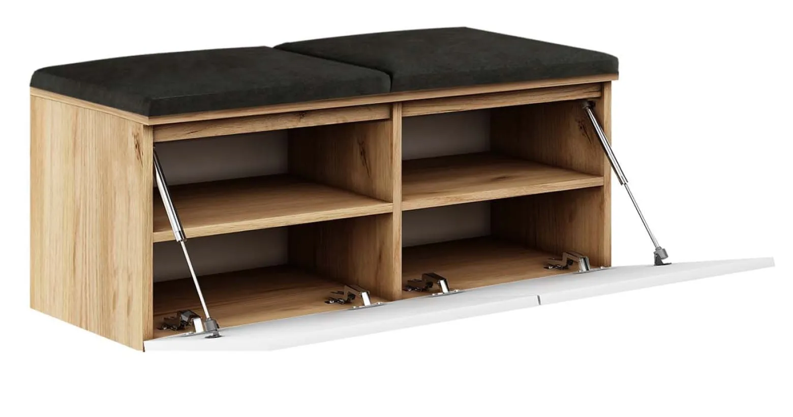 Zestaw Do Przedpokoju 2P12W Dąb Craft Złoty/Białt Mat/Czarny 100X37X212 Cm