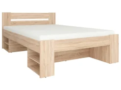 Zestaw łóżko Nepo Plus dąb sonoma ze stelażem i materacem Premia 160x200