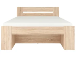 Zestaw łóżko Nepo Plus dąb sonoma ze stelażem i materacem Premia 140x200