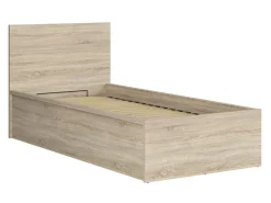 Zestaw łóżko Tetrix dąb sonoma ze stelażem i materac Mimas 90x200