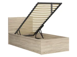 Zestaw łóżko Tetrix dąb sonoma ze stelażem i materac Mimas 90x200