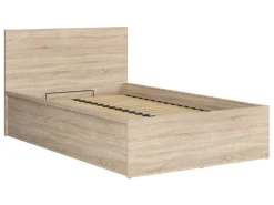 Zestaw łóżko Tetrix dąb sonoma ze stelażem i materacem Ceres AV 120x200