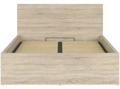 Zestaw łóżko Tetrix dąb sonoma ze stelażem i materac Mimas 140x200