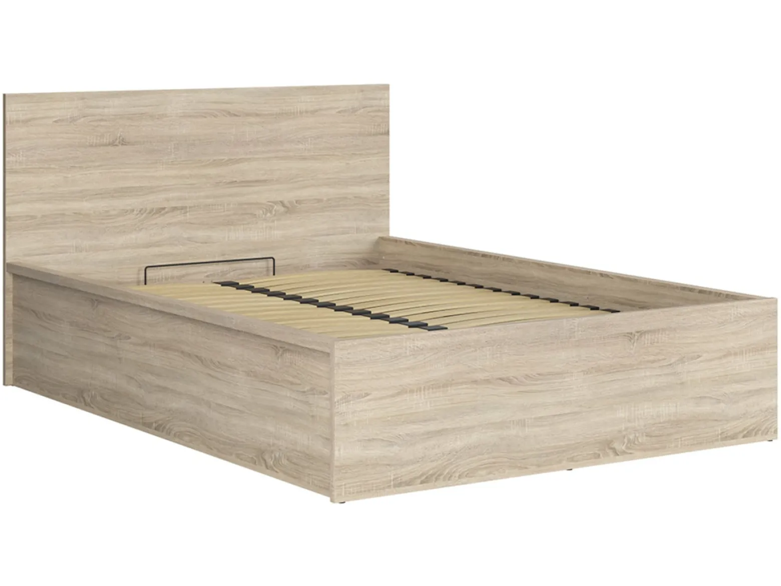 Zestaw łóżko Tetrix dąb sonoma ze stelażem i materac Mimas 140x200