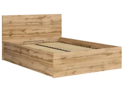 Zestaw łóżko Tetrix dąb wotan ze stelażem i materacem Merida 140x200