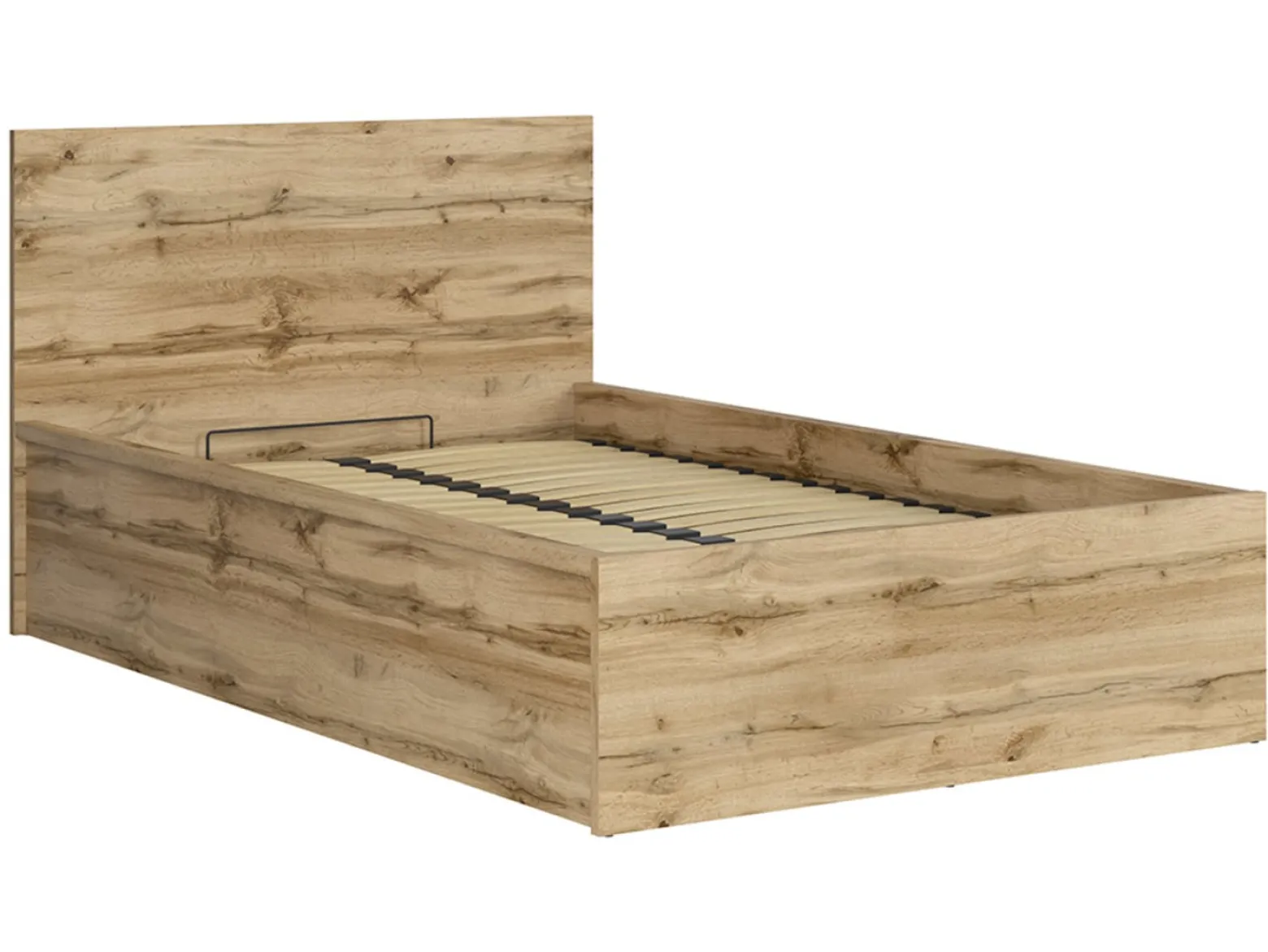 Zestaw łóżko Tetrix dąb wotan ze stelażem i materac Mimas 120x200