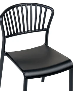Zestaw 4 krzeseł do jadalni plastikowych czarny