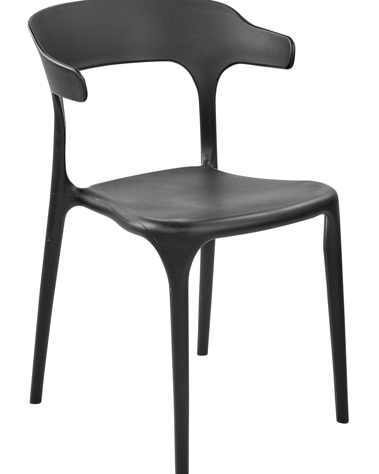 Zestaw 4 krzeseł do jadalni plastikowe czarny