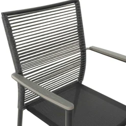 Zestaw 4 krzeseł ogrodowych aluminiowych di volio Asti - Szare