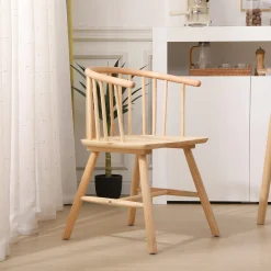Zestaw 2 krzeseł z naturalnego drewna litego