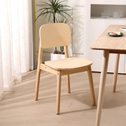 Zestaw 2 krzeseł z naturalnego litego drewna