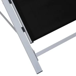 Zestaw Leżaków Czarny Aluminium vidaXL
