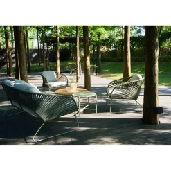 Zestaw MEBLE OGRODOWE Novella beż sofa, 2 fotele i stoliki