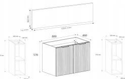 Zestaw mebli łazienkowych 120 cm dąb craft