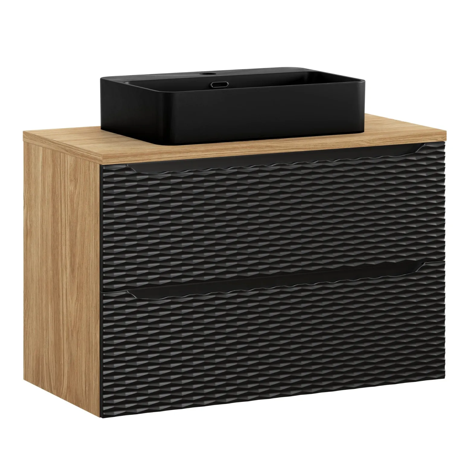 Zestaw mebli łazienkowych 90cm z umywalką nablatową Trust Ocean Black