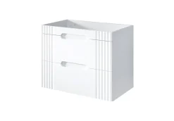 Zestaw Mebli Łazienkowych Fiji White 80 cm z Umywalką Nablatową, Szafką