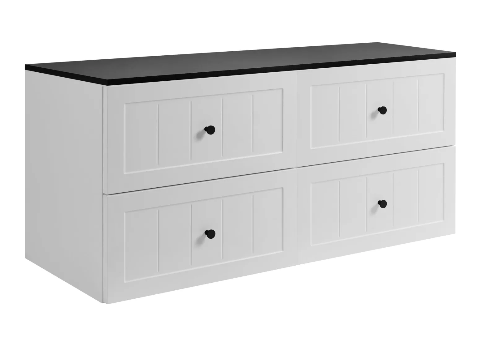 Zestaw mebli łazienkowych pod umywalkę, biało-czarna, 120 x 58 cm , 3
