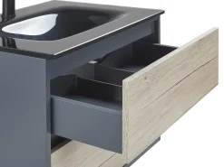 Zestaw mebli łazienkowych z umywalką 60 cm szary