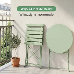 Zestaw mebli balkonowych ORION stół i krzesła zielony