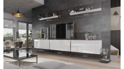 Zestaw mebli Boxing 270 cm biały połysk