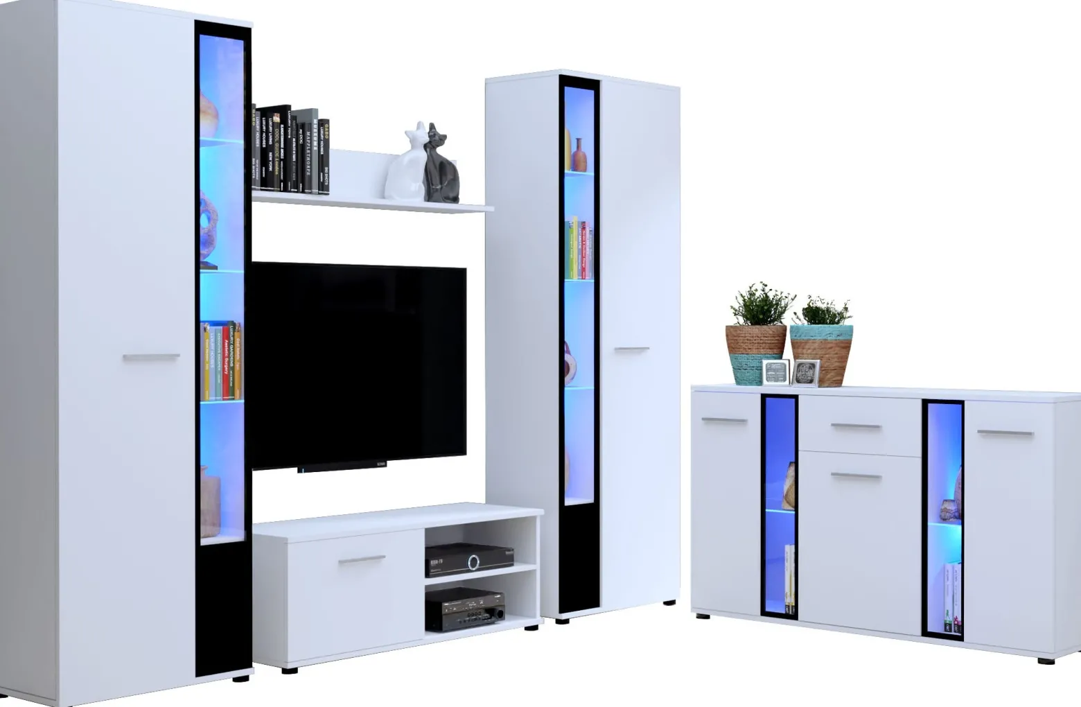 Zestaw mebli do salonu CUBE XL biały mat