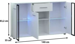 Zestaw mebli do salonu CUBE XL biały mat