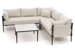 Zestaw mebli ogrodowych aluminiowe nowoczesne narożnik BELIZE beżowo białe