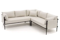 Zestaw mebli ogrodowych aluminiowe nowoczesne narożnik BELIZE beżowo białe