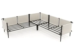 Zestaw mebli ogrodowych aluminiowe nowoczesne narożnik BELIZE beżowo białe