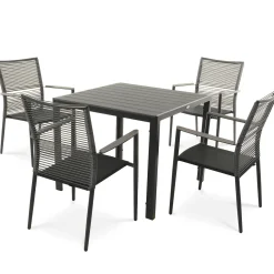 Zestaw mebli ogrodowych aluminiowych di volio Carineo 4+1