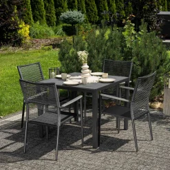 Zestaw mebli ogrodowych aluminiowych di volio Carineo 4+1