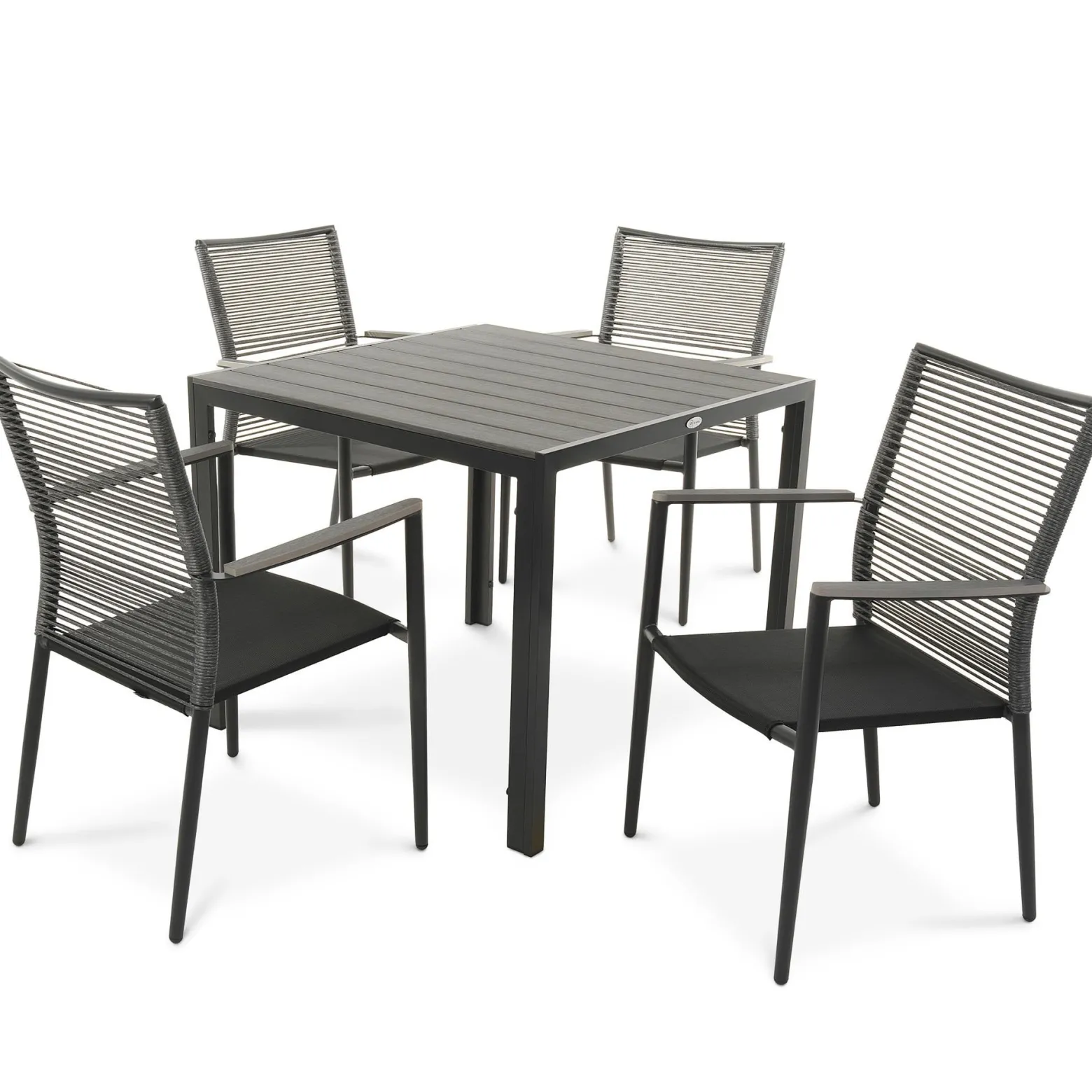 Zestaw mebli ogrodowych aluminiowych di volio Carineo 4+1