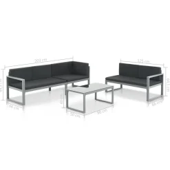 Zestaw mebli ogrodowych aluminium meble wypoczynkowe na taras balkon ogród