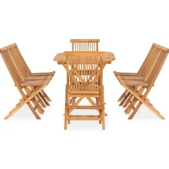 Zestaw mebli ogrodowych Brąz 160 x 80 x 75 cm Drewno tekowe Without armrest