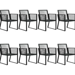 Zestaw mebli ogrodowych Czarny 190 cm table length PVC vidaXL