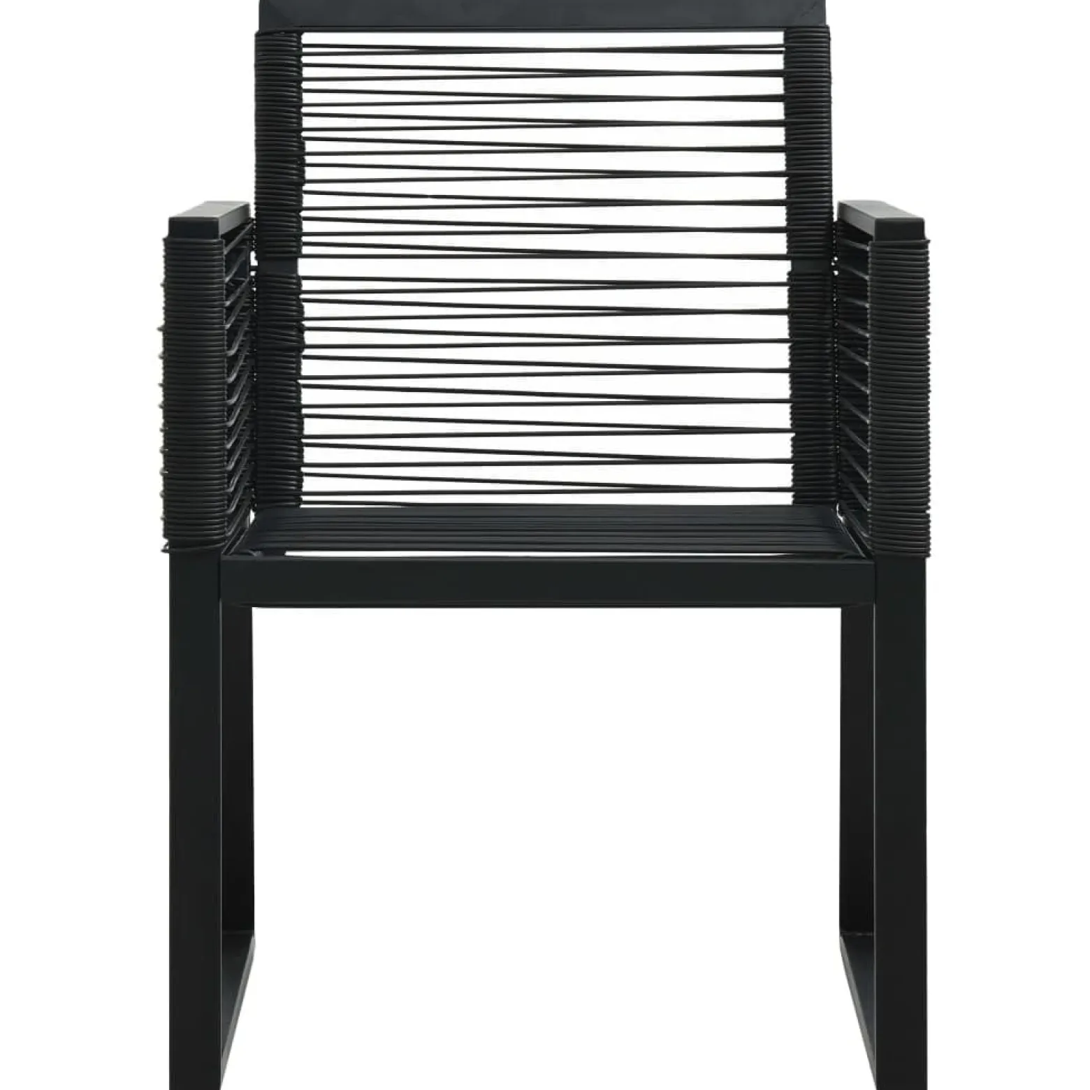 Zestaw mebli ogrodowych Czarny 190 cm table length PVC vidaXL