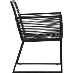 Zestaw mebli ogrodowych Czarny 190 cm table length PVC vidaXL